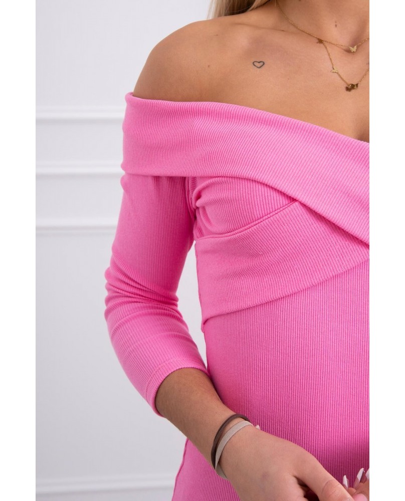 Rózsaszín V-nyakú póló