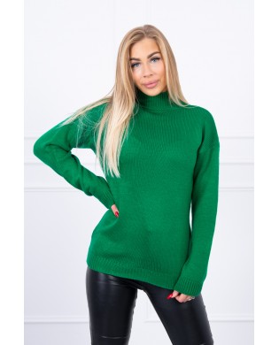Zöld magasnyakú pulóver