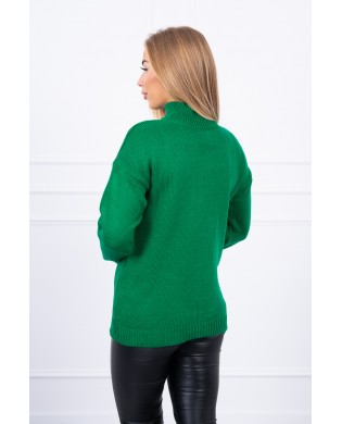 Zöld magasnyakú pulóver